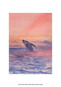Whale Peach Sunset Byron Bay